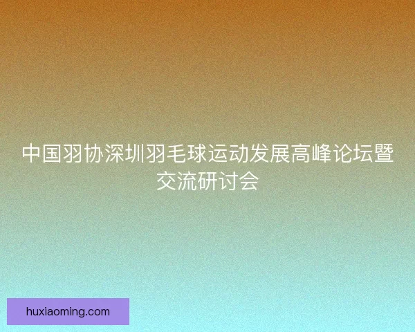中国羽协深圳羽毛球运动发展高峰论坛暨交流研讨会 中国羽协深圳羽毛球运动发展高峰论坛暨交流研讨会